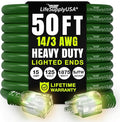 50ft Outdoor/Indoor Extension Cord 14/3 Gauge Heavy Duty 3 Prong SJTW, by LifeSupplyUSA