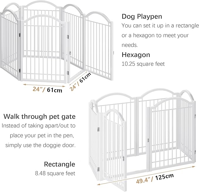 BHG Metal No-Assembly Freestanding Dog Gate - Image 5
