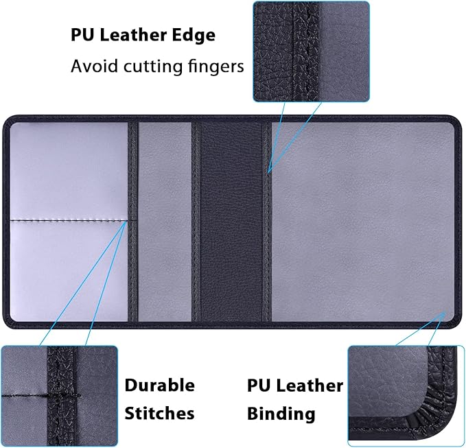 Car Insurance and Registration Holder, 5.5 x 5 Inch PU Leather Vehicle Glove - Image 4