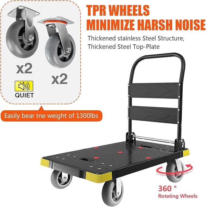 Folding Push Cart Dolly - Image 2