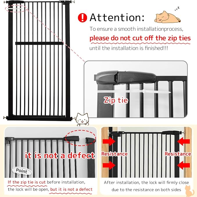 Lumizone Extra Tall Pet Gate 55.12" High Pressure Mounted 46.65"-50.78" Extra - Image 9