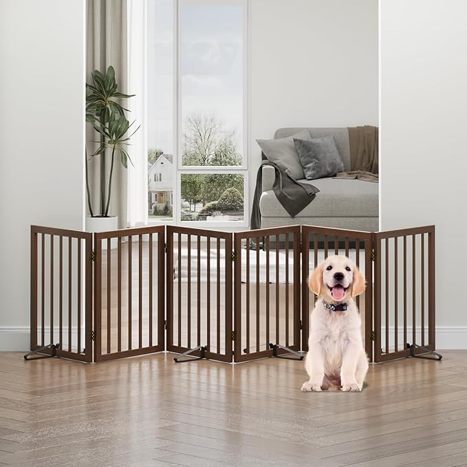 Dog Gates for Doorways, Freestanding Dog Gate Indoor, Foldable Pet Gates for - Image 4