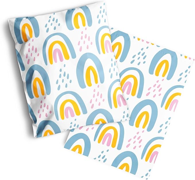 14x19 Poly Mailers – Boho Rainbow Design – Waterproof, Tear-Resistant Shipping - Image 2