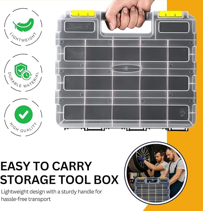 Andalus Tools Organizer Box, Small Parts Storage 34-Compartment Double-Sided - Image 6