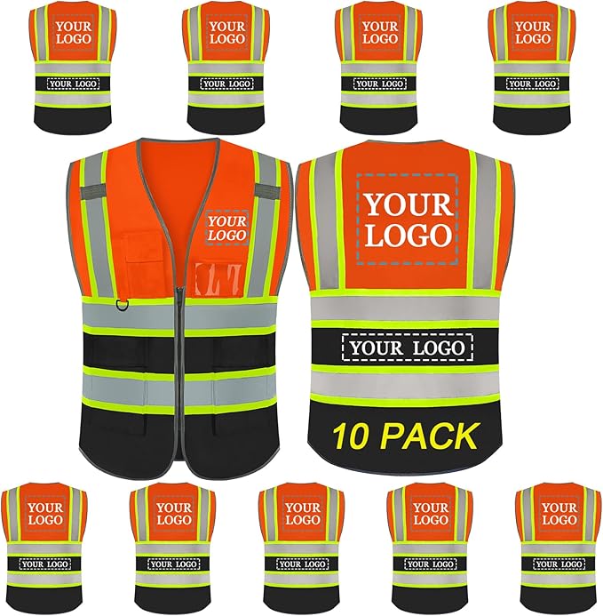BeautyWill Custom Logo Safety Vest Class2 High Visibility Reflective Vest by BeautyWill