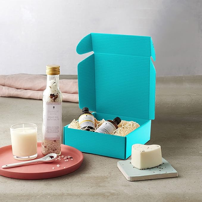 15 Pcs Teal Cardboard Boxes Shipping Boxes, Recyclable Colored Corrugated - Image 5