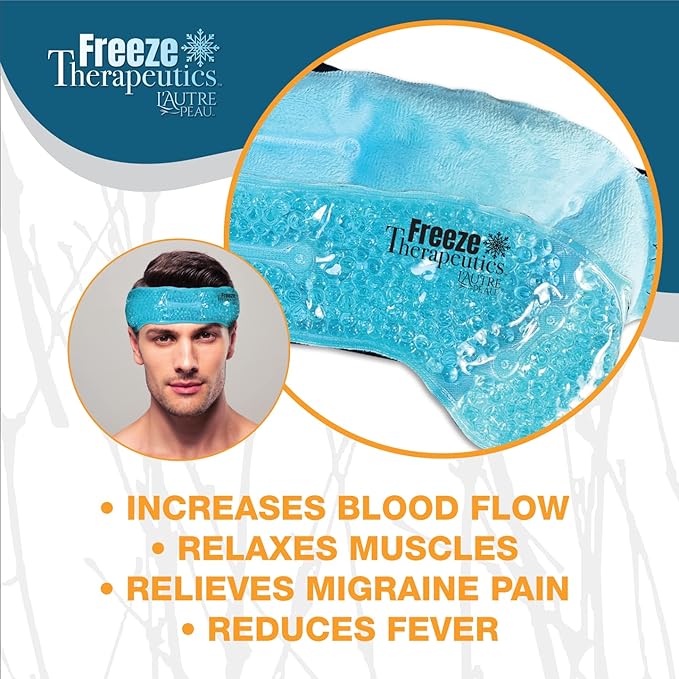 USA Merchant | Hot/Cold Plush Gel Bead Migraine Wrap| Freeze Therapeutics by - Image 4