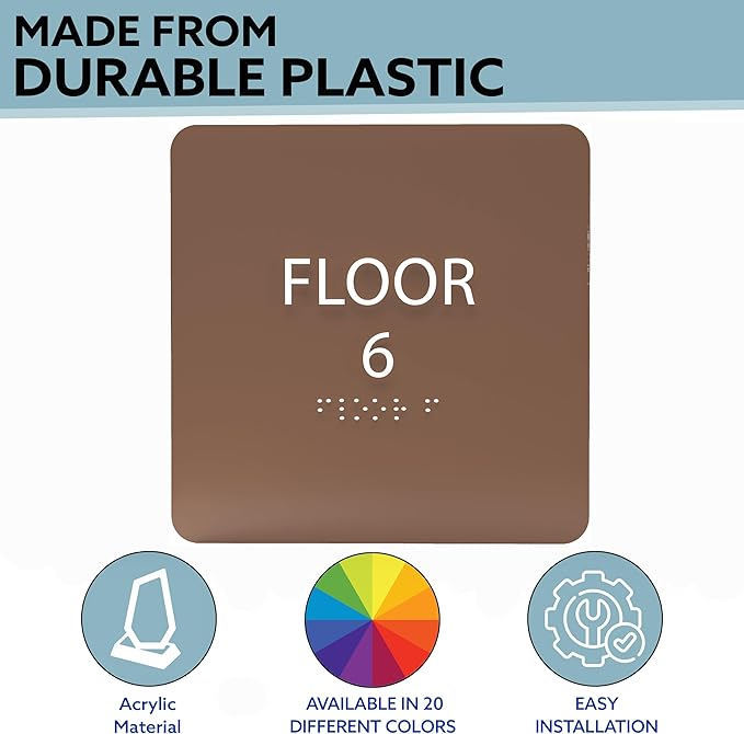 6" X6" Floor 6 Sign - Image 2