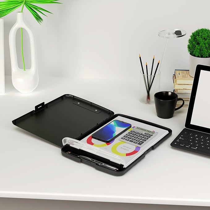 Piasoenc Clipboard with Storage, 8.5 x 11 Organization Box with Pen Holder and - Image 8