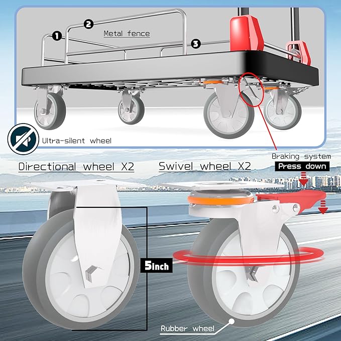 Platform Trucks Flatbed Cart Heavy Duty - Image 3