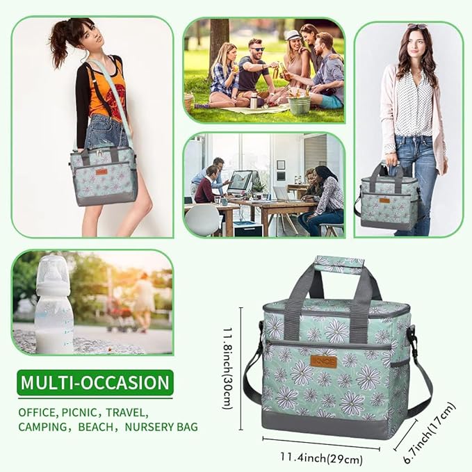 Iknoe Large Cooler Bag Collapsible 24 Can Insulated Bags Leakproof Lunch Cooler - Image 6