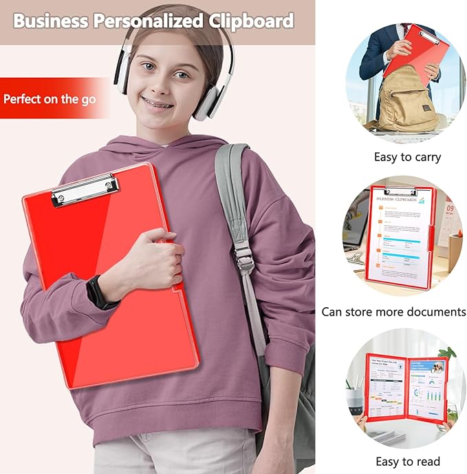 Clipboard with Storage, Heavy Duty Clip Boards 8.5x11 with 2 Storage Case - Image 7