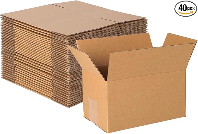 40 pack 7x5x4 inch Cardboard Box Mailers, Kraft Corrugated mailer Small by zmybcpack