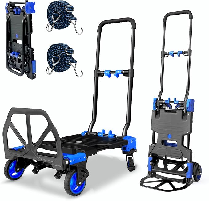 2 in 1 Hand Truck Dolly Foldable, 330LB Folding Hand Truck Heavy Duty Carrying by Unknown