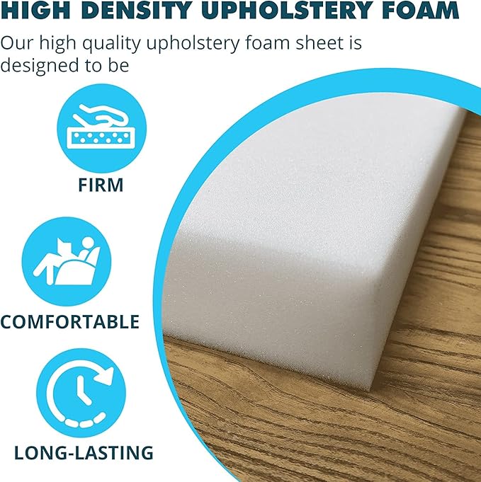 Foamma 3" x 30" x 72" High Density Upholstery Foam Cushion Made in USA - Image 2