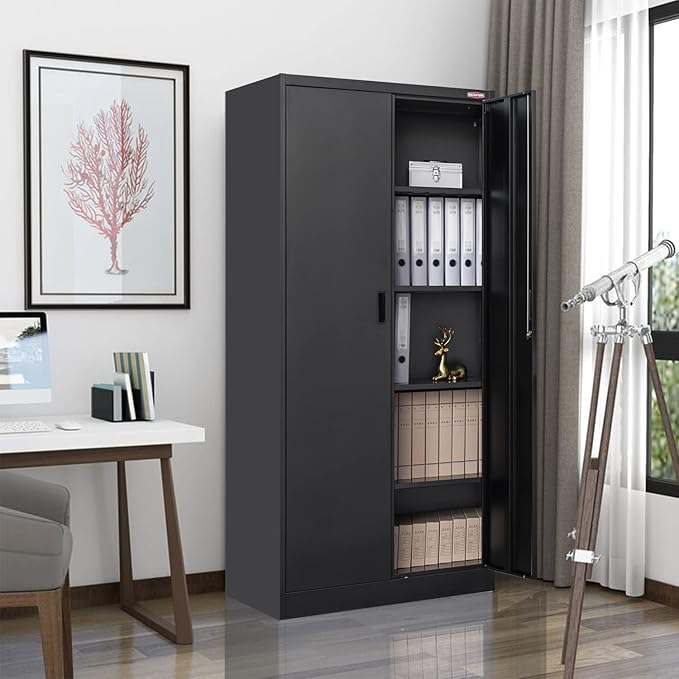 BESFUR Metal Storage Cabinet, Adjustable Shelves and Locking Doors - Image 5