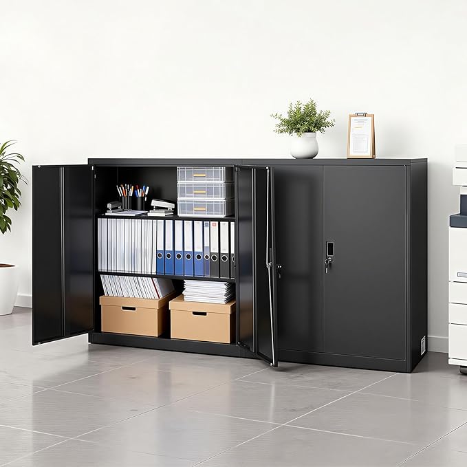 VEVOR Metal Storage Cabinet, 41.7 in Steel Garage Cabinet - Image 2