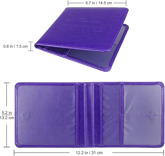 Car Registration and Insurance Holder, Leather Registration and Insurance Card - Image 2
