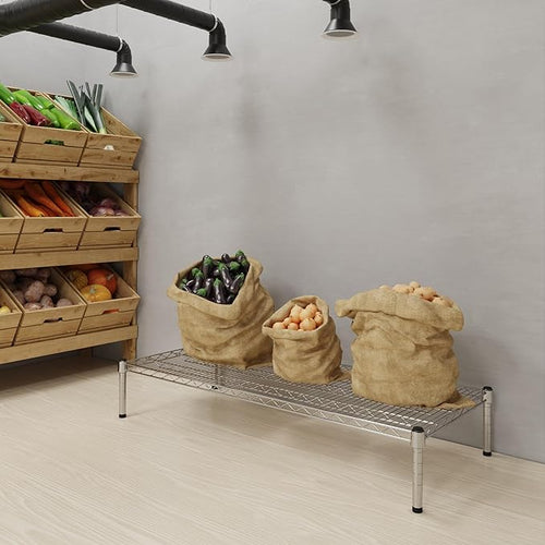 21''W x 48''L x 8''H Chrome Plated Wire Dunnage Rack | Off The Floor Storage - Image 2