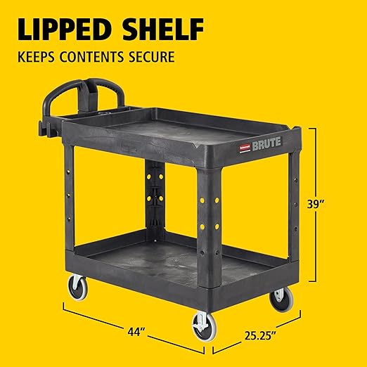 Rubbermaid Commercial Products 2-Shelf Utility/Service Cart, Lipped Shelves - Image 10