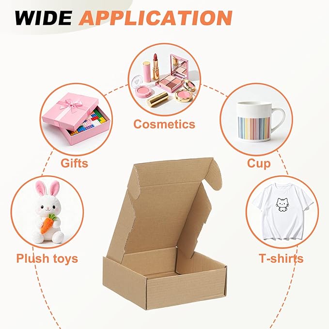 PATIKIL 6 x 6 x 2 Inch Shipping Boxes, 32 Pack Hard Corrugated Cardboard Box - Image 4