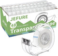 Transparent Tape with Dispenser, 0.7 in x 1000 in Clear Tapes and Refillable by JEFURE