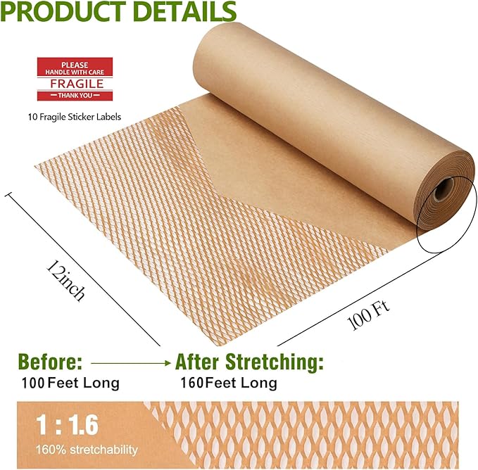 Honeycomb Packing Paper, Products & Gifts Honeycomb Wrapping Paper, Recyclable - Image 2