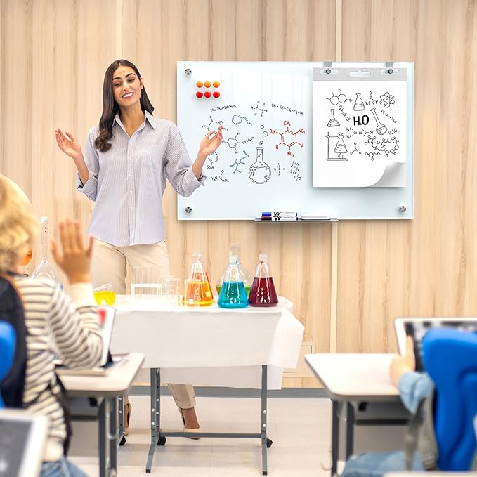 MaxGear Glass Whiteboard 36x24 Inches Wall Mounted, Magnetic White Board - Image 7