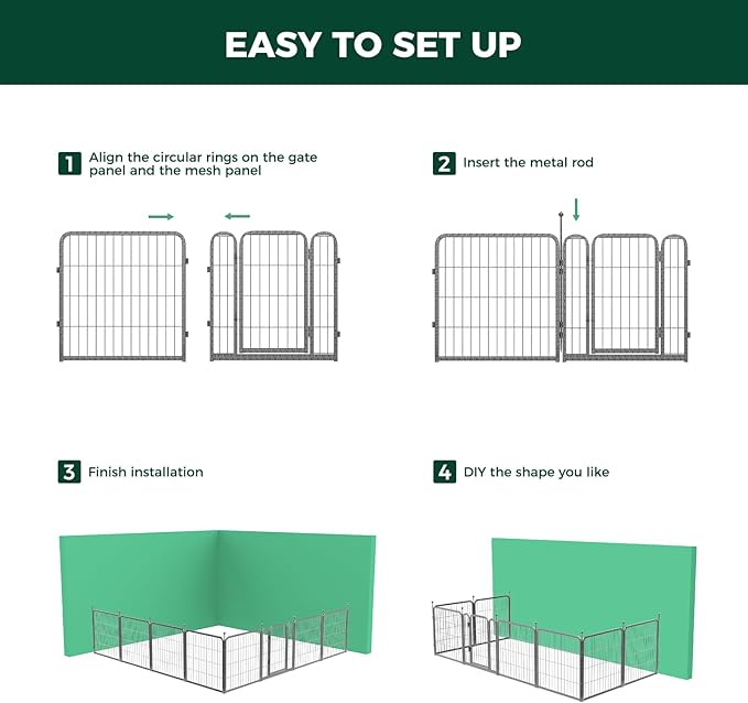 FXW Garden Fence Outdoor for The Yard – 24in x 60.9ft Heavy Duty Metal Animal - Image 6