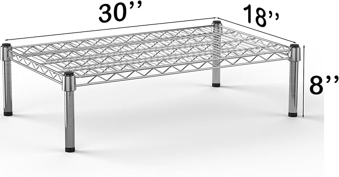 18''W x 30''L x 8''H Chrome Plated Wire Dunnage Rack | Off The Floor Storage - Image 3