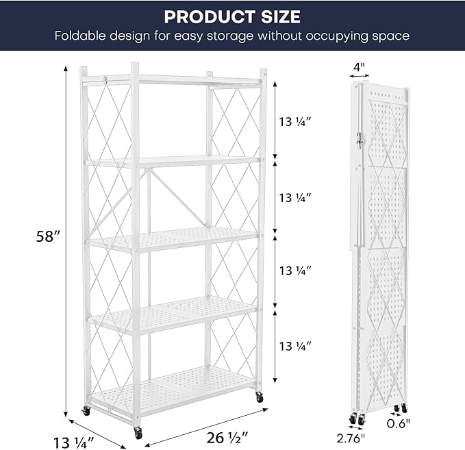Lifetime Home 5-Tier Foldable Storage Shelf - Image 3