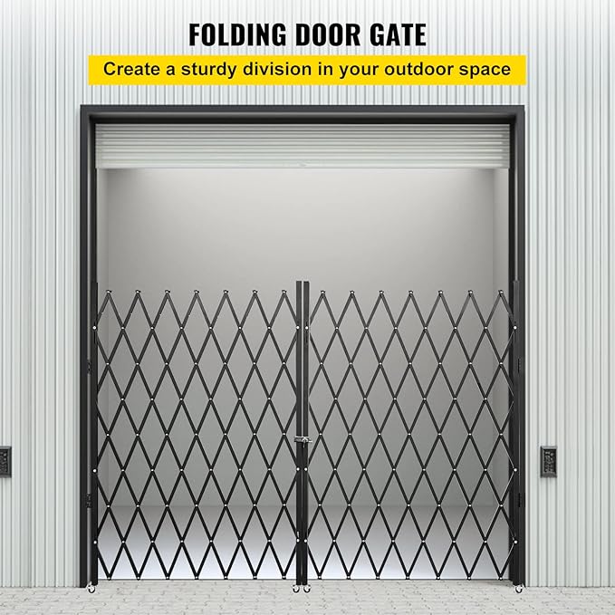 VEVOR Double Folding Security Gate, Steel Accordion Security Gate, Flexible - Image 2