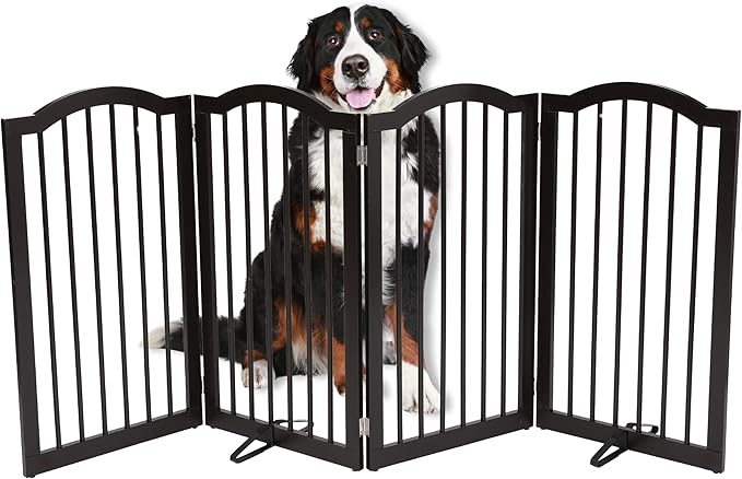 INTERNET'S BEST Dog Gate with Support Feet, Indoor Freestanding Pet Barrier by BIRDROCKHOME