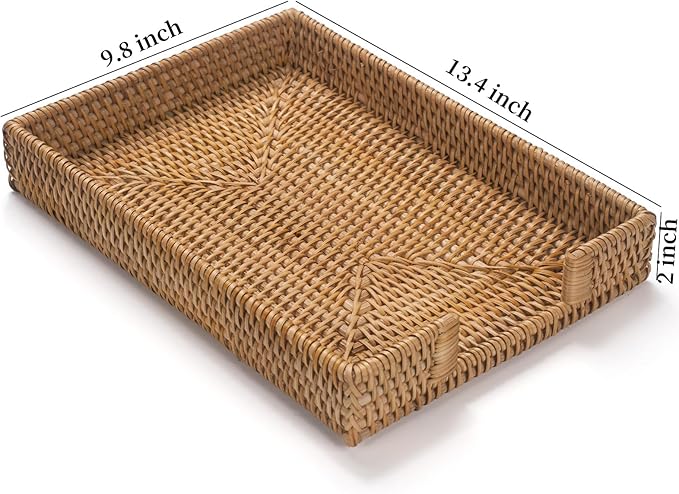 Rattan Letter Tray, Wicker Desk Tray, Woven Desktop Basket Organizer - Image 7