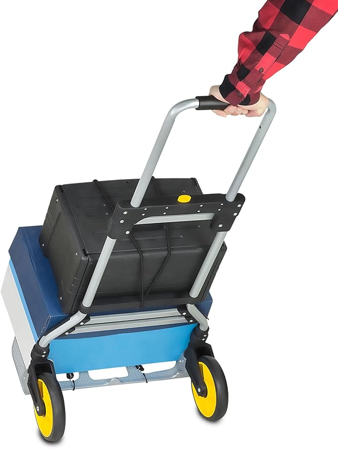 Mount-It! Folding Hand Truck and Personal Dolly, Aluminum Trolley, Heavy Duty - Image 7