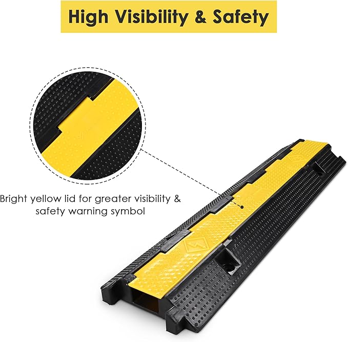 Yescom Cable Ramp Protector 1 Channel Garden Hose Protecitive 22000 Lbs Load - Image 4
