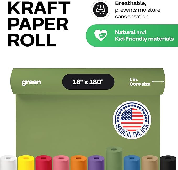 Green Kraft Paper Roll 18" x 2160" - Image 2