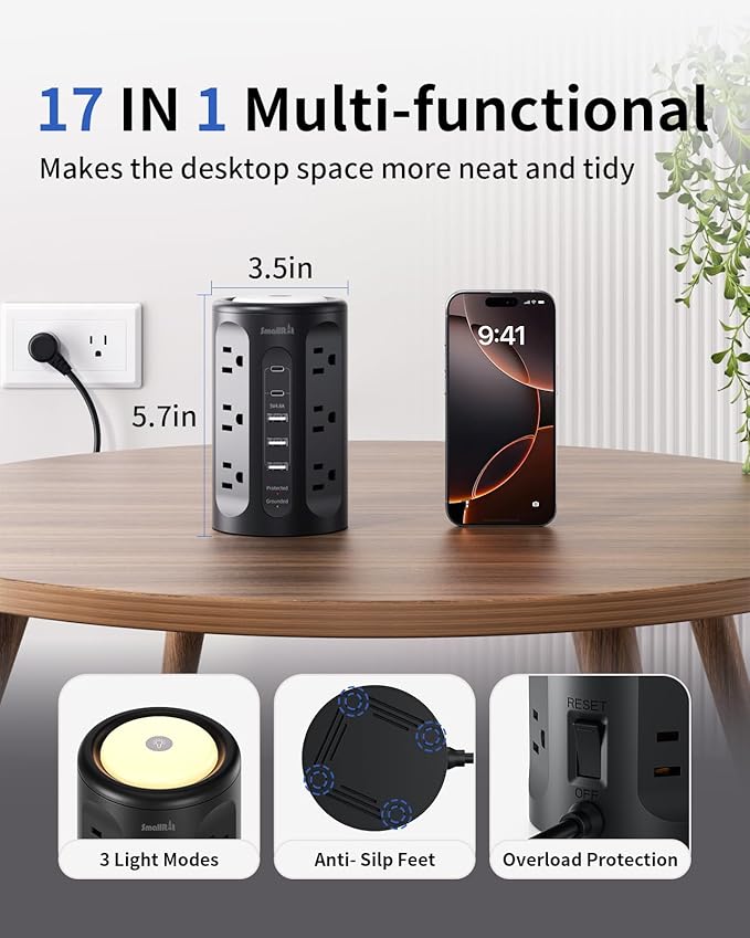 Surge Protector Power Strip Tower - Image 5