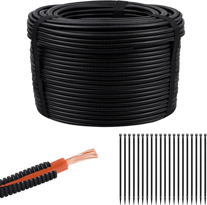 250FT Split Wire Loom Tubing, 1/4 Inch Wire Protector Tubing, Automotive Wire - Image 8