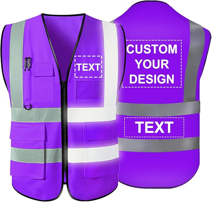 Personalized Safety Vest Custom High Vis Vest Customize Logo Safety Vest by Unknown