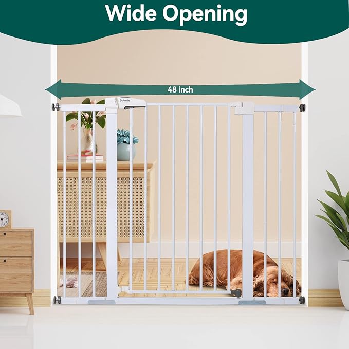 BABELIO 36" Tall Baby Gate, PressGuard P7, 29-48" Auto Close Pressure Mounted - Image 3