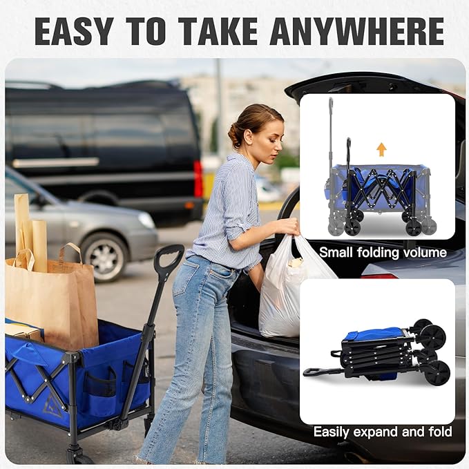 Wagon Cart Shopping Foldable Folding Collapsible - Image 5