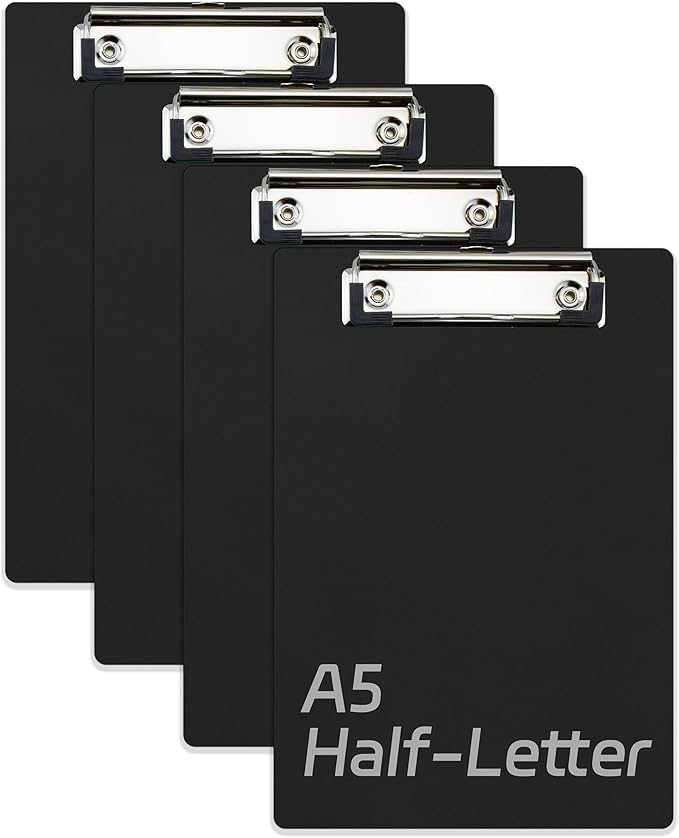 Small Clipboards 6" X 9" Mini Clipboards 4-Pack Portable Clipboards A5 Size by DESSY%26BILI