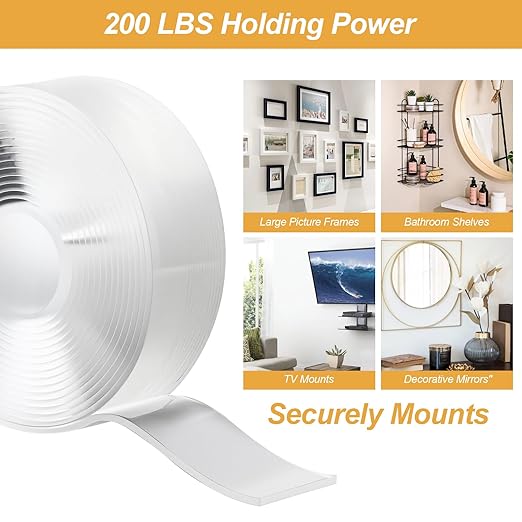 Alocs Double Sided Tape Heavy Duty, Extra Large Nano Adhesive Tape Wall Decor - Image 5