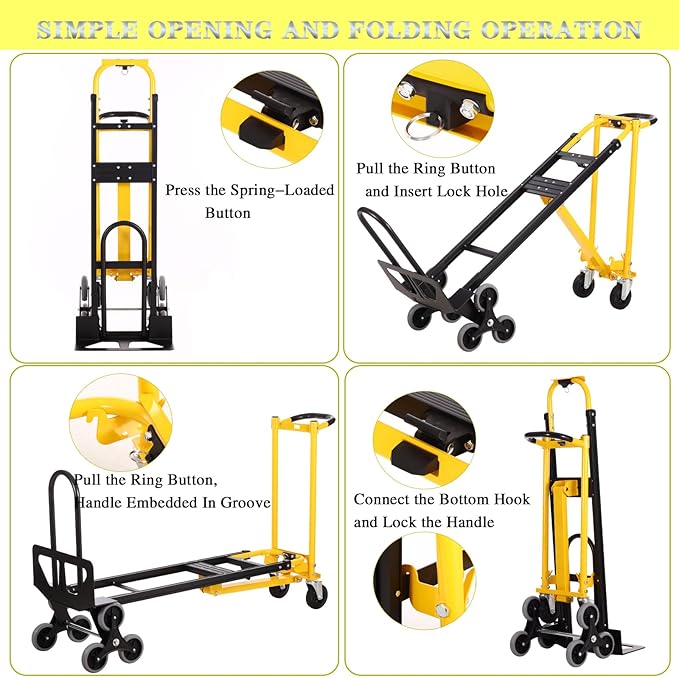 3-in-1 Industrial Convertible Hand Truck Dolly Cart, 1000 lbs Capacity Aluminum - Image 5