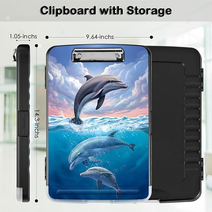 Clipboard with Storage, Office Supplies Nursing Clipboards Folder with Pen - Image 2