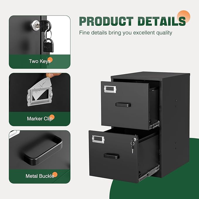Letaya 2 Drawer File Cabinet - Image 6