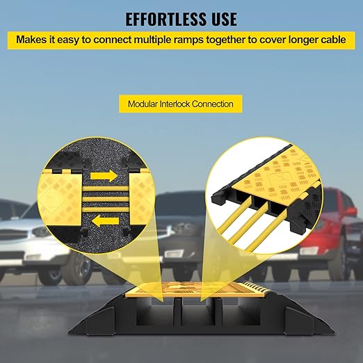 VEVOR 3-Channel Rubber Cable Protector Ramps Heavy Duty 44000Lbs Load Capacity - Image 6