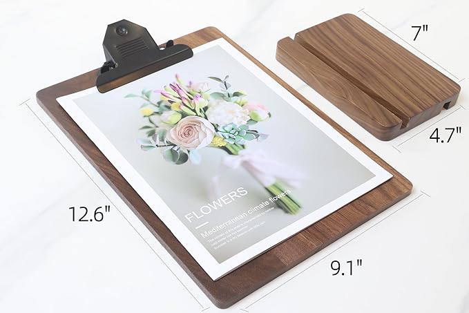 Solid Hardwood Walnut Clipboard - Image 2