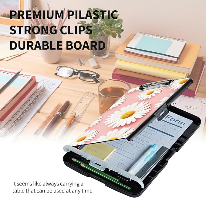 Clipboard with Storage High Capacity Plastic Nursing Clipboards with Pen Holder - Image 6